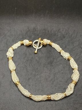Lauren Ralph Lauren Two-Tone Gold Mesh Necklace with Toggle